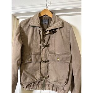 Le Tigre Mens Canvas UtilityJacket, work, Y2K, Brown Toggle Button Zip Size M